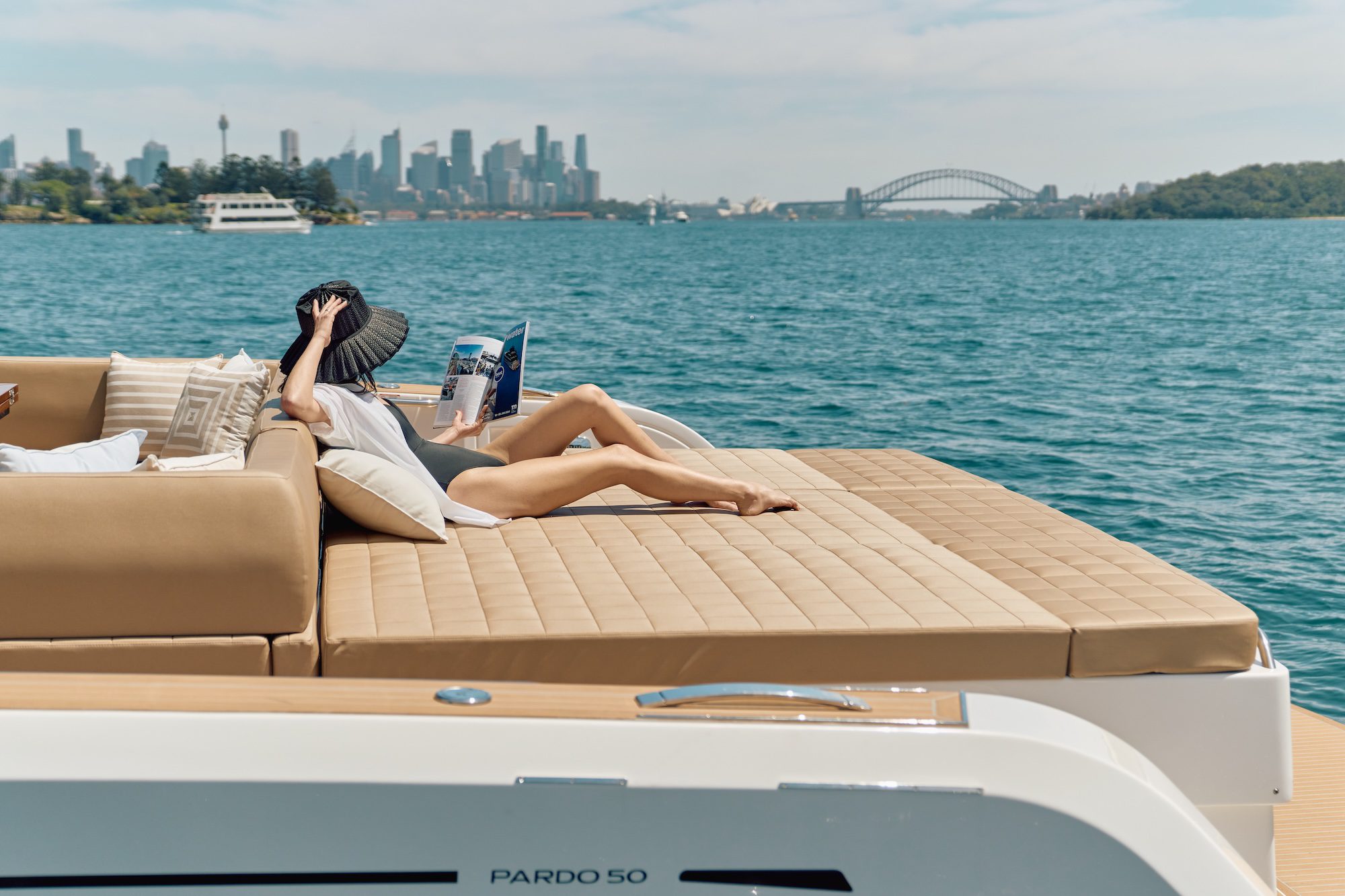 DSC04136 Driving the Pardo 50 yacht on the water