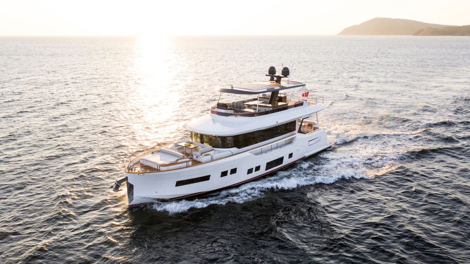 Sirena yacht drone shot